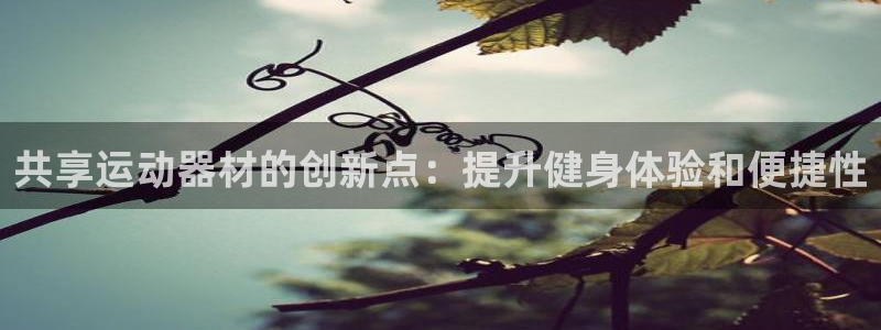 意昂3娱乐平台：共享运动器材的创新点：提升健身体验和