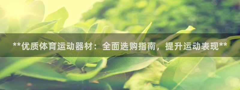 意昂集团官网：**优质体育运动器材：全面选购指南，提