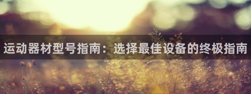 意昂3娱乐平台：运动器材型号指南：选择最佳设备的终极