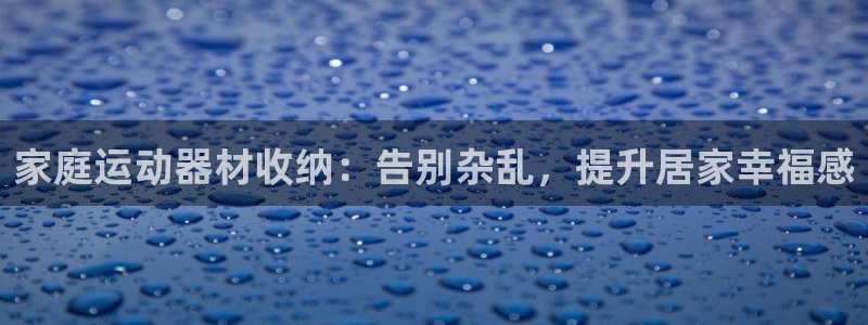 意昂3娱乐网站：家庭运动器材收纳：告别杂乱，提升居家